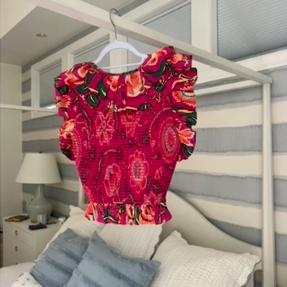 Floral Ruffle Pink Tank Top - Picture 2 of 3